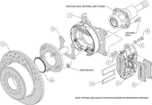 WILWOOD REAR DISC TO BORG WARNER OR SALISBURY DIFF