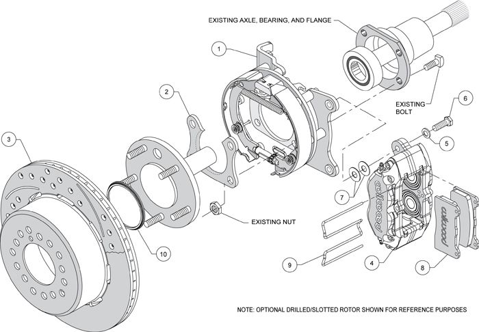 Wilwood Rear Disc Brake Assembly Kit suit 9" ford differential