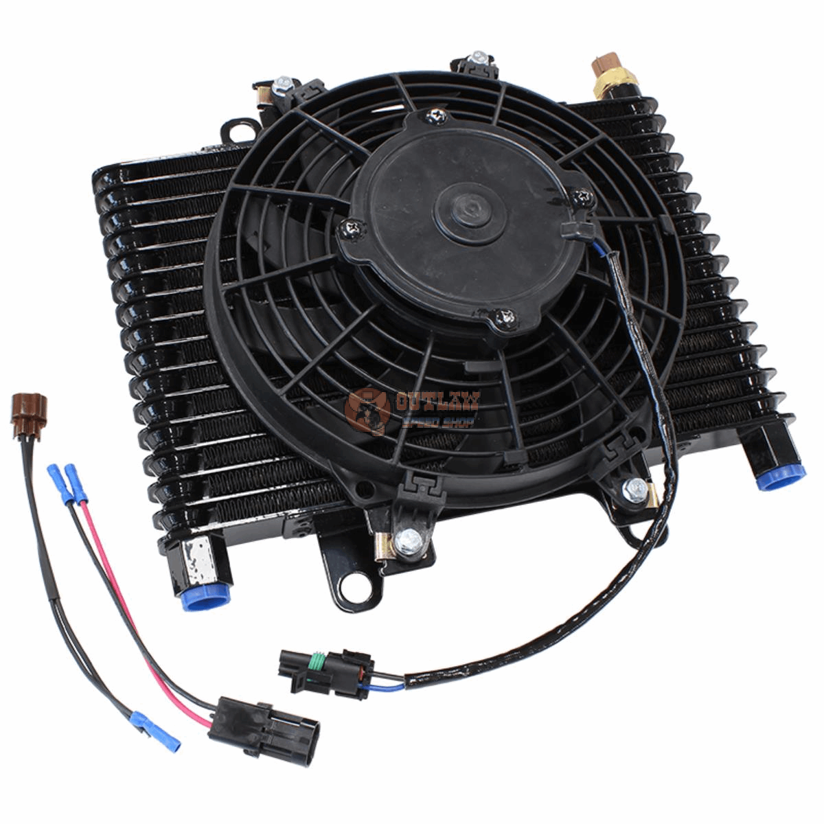 AEROFLOW COMPETITION OIL & TRANSMISSION COOLER WITH FAN -10 OUTLETS